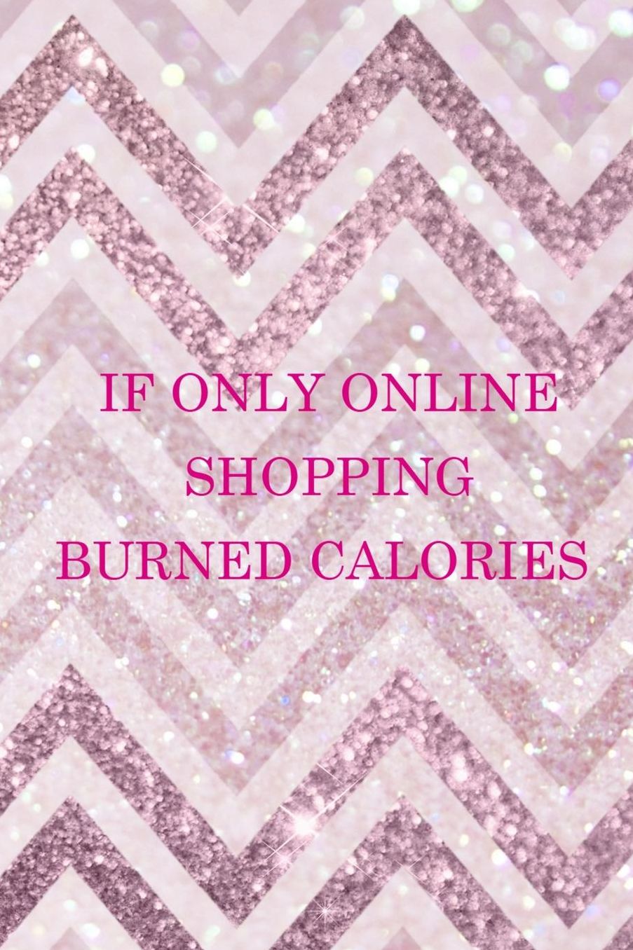 If Only Online Shopping Burned Calories: Blank Lined Notebook ( Shopping Online ) Pink Stripes