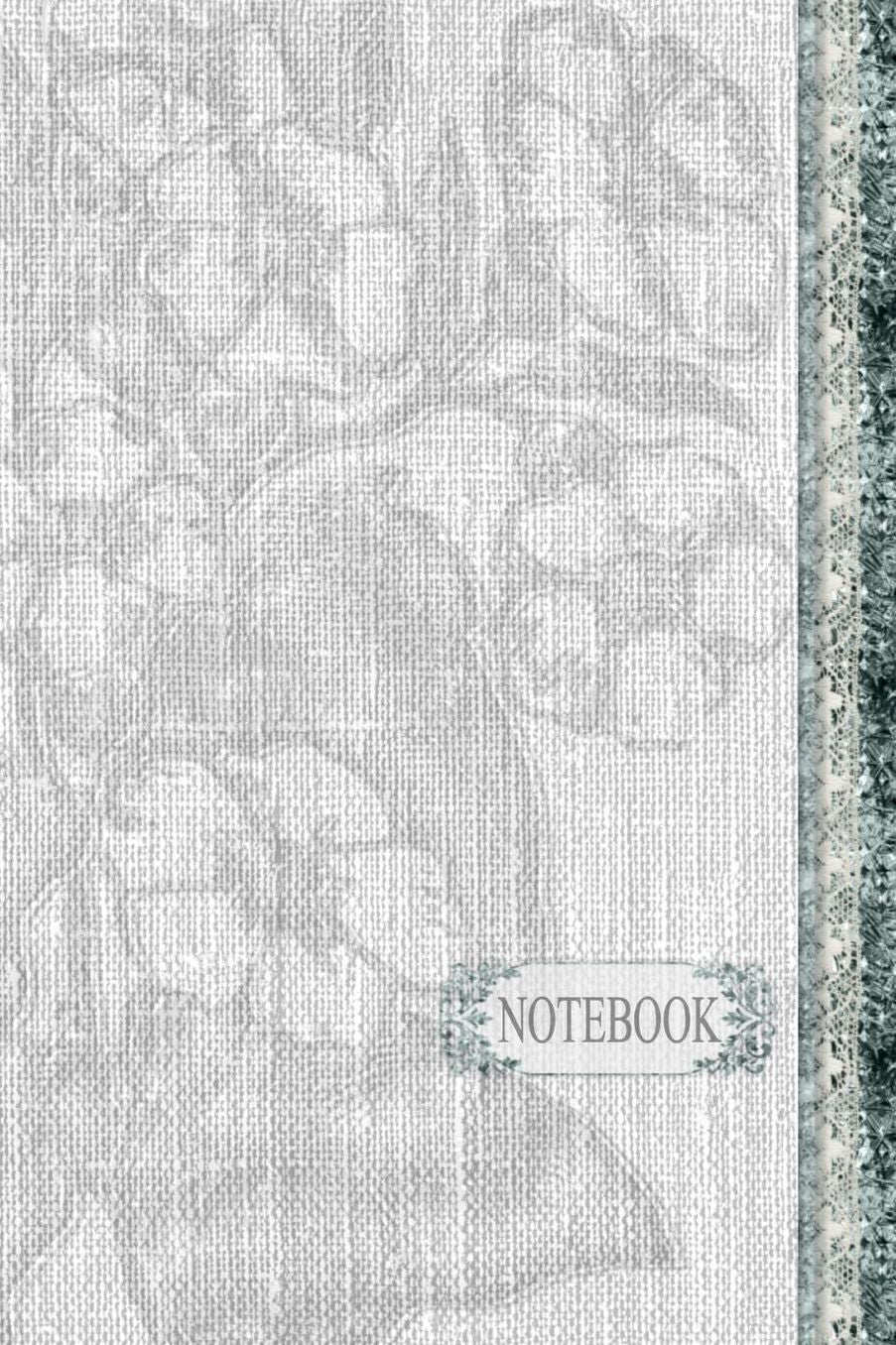 Notebook: Social Worker Notebook for Meetings with Custom Interior: White Linen & Lace With Subtle Floral Image 6 x 9 inch - 121 Pages