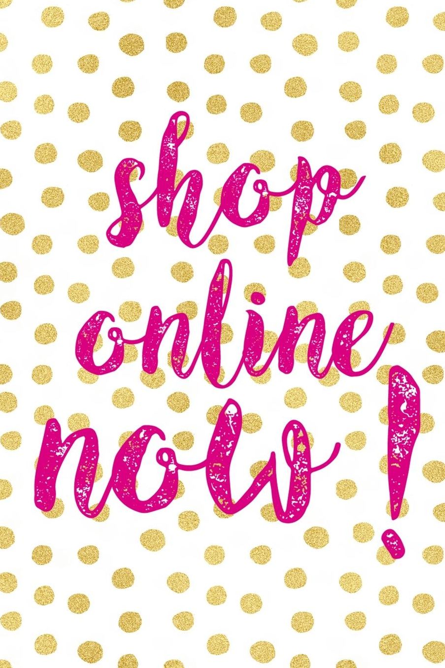 Shop Online Now!: Blank Lined Notebook ( Shopping Online ) Gold Dots
