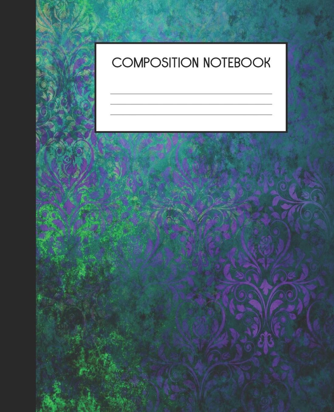 Composition Notebook: Wide Ruled Notebook Gothic Grunge Damask Lined Journal 100 Pages 7.5 x 9.25 School Subject Book Notes Student Gift Kids Teenager Adult Teacher