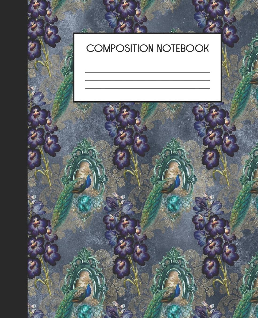 Composition Notebook: Wide Ruled Notebook Gothic Grunge Damask Lined Journal 100 Pages 7.5 x 9.25 School Subject Book Notes Student Gift Kids Teenager Adult Teacher