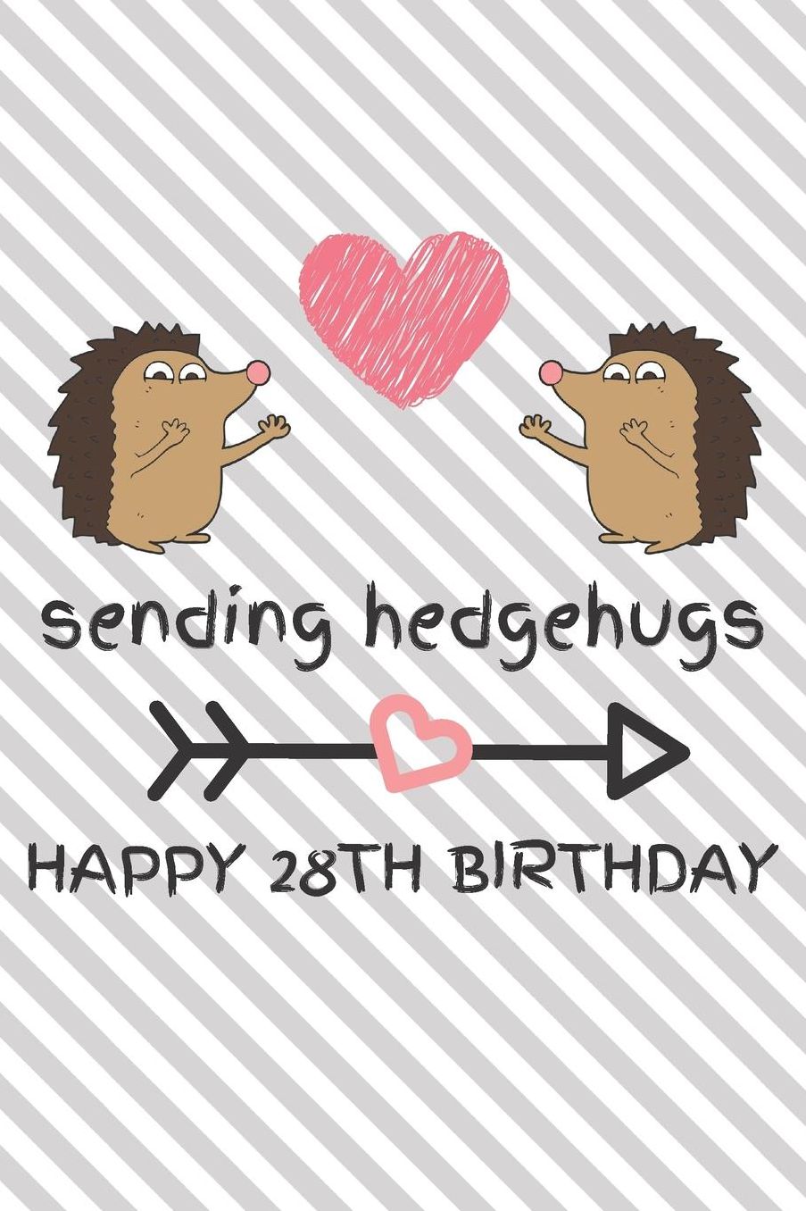 Sending Hedgehugs Happy 28th Birthday: Funny 28th Birthday Gift Journal / Notebook / Diary / Unique Hedgehog Pun Greeting Card Alternative