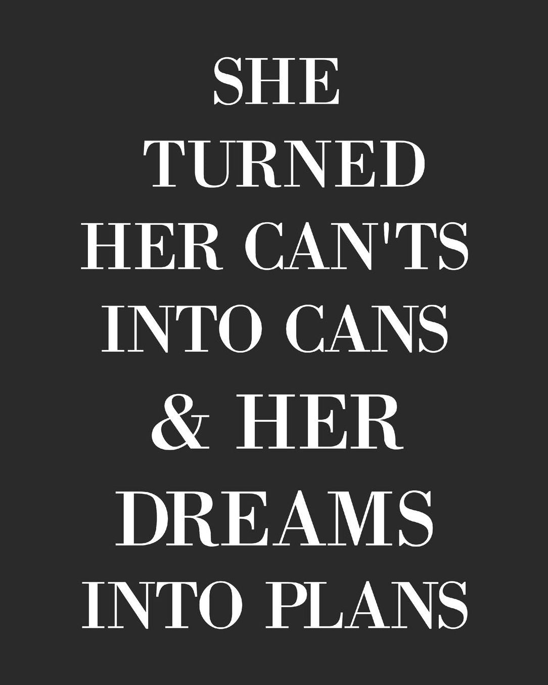 She Turned Her Cant's Into Cans And Her Dreams Into Plans: 52 Week Planner - Habbit Tracker/ Weekly Productivity Planner/ Water Tracker/ Goal Planner/ Positive Affirmation And Gratitude Journal/ Notebook/ Diary