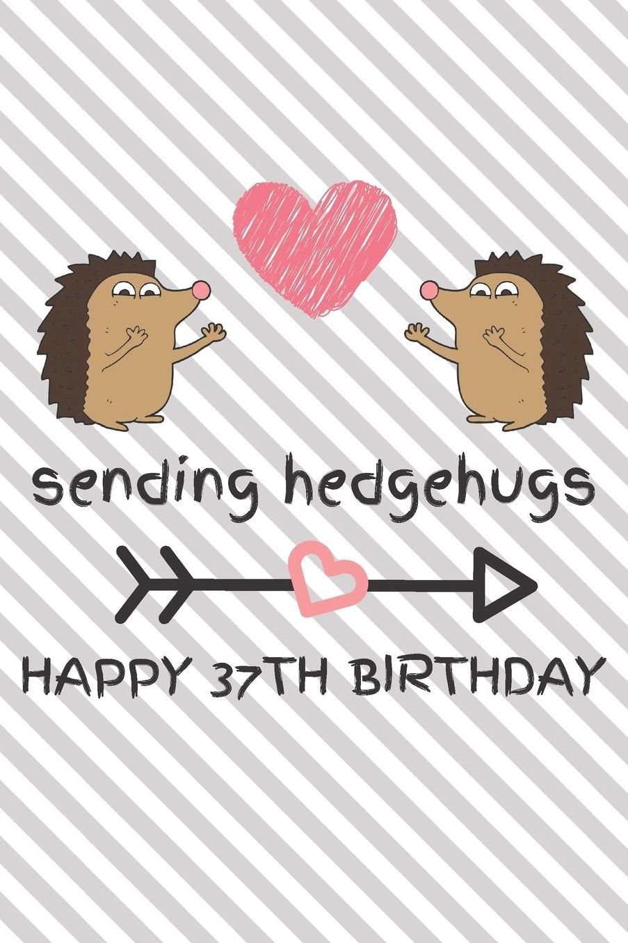 Sending Hedgehugs Happy 37th Birthday: Funny 37th Birthday Gift Journal / Notebook / Diary / Unique Hedgehog Pun Greeting Card Alternative