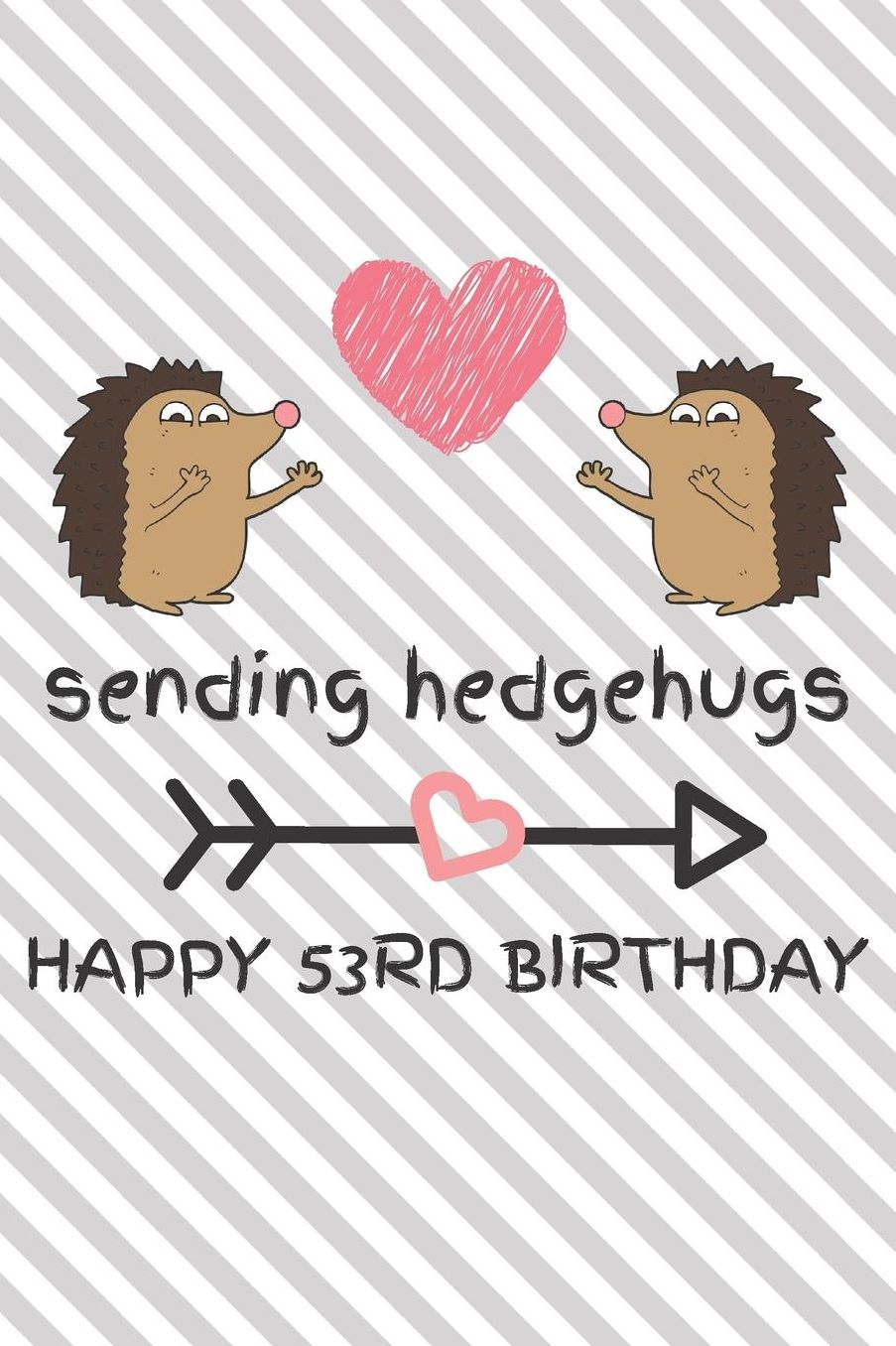 Sending Hedgehugs Happy 53rd Birthday: Funny 53rd Birthday Gift Journal / Notebook / Diary / Unique Hedgehog Pun Greeting Card Alternative