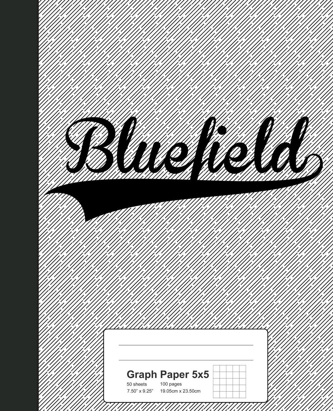 Graph Paper 5x5: BLUEFIELD Notebook