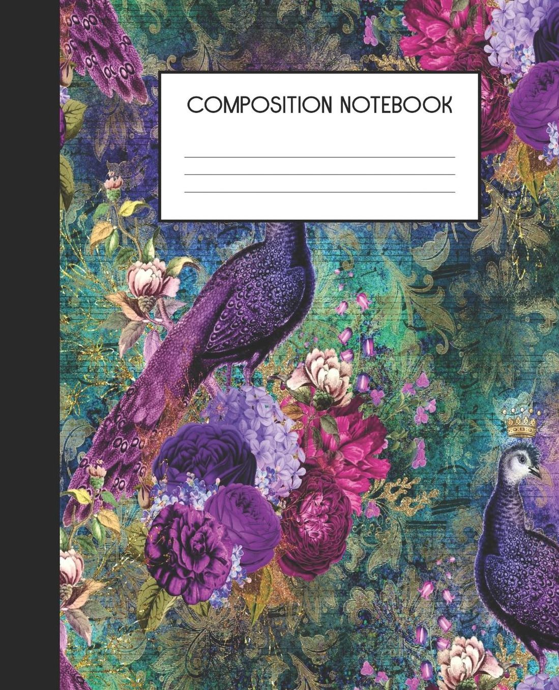 Composition Notebook: Wide Ruled Notebook Peacock Dream Lined Journal 100 Pages 7.5 x 9.25 School Subject Book Notes Student Gift Kids Teenager Adult Teacher