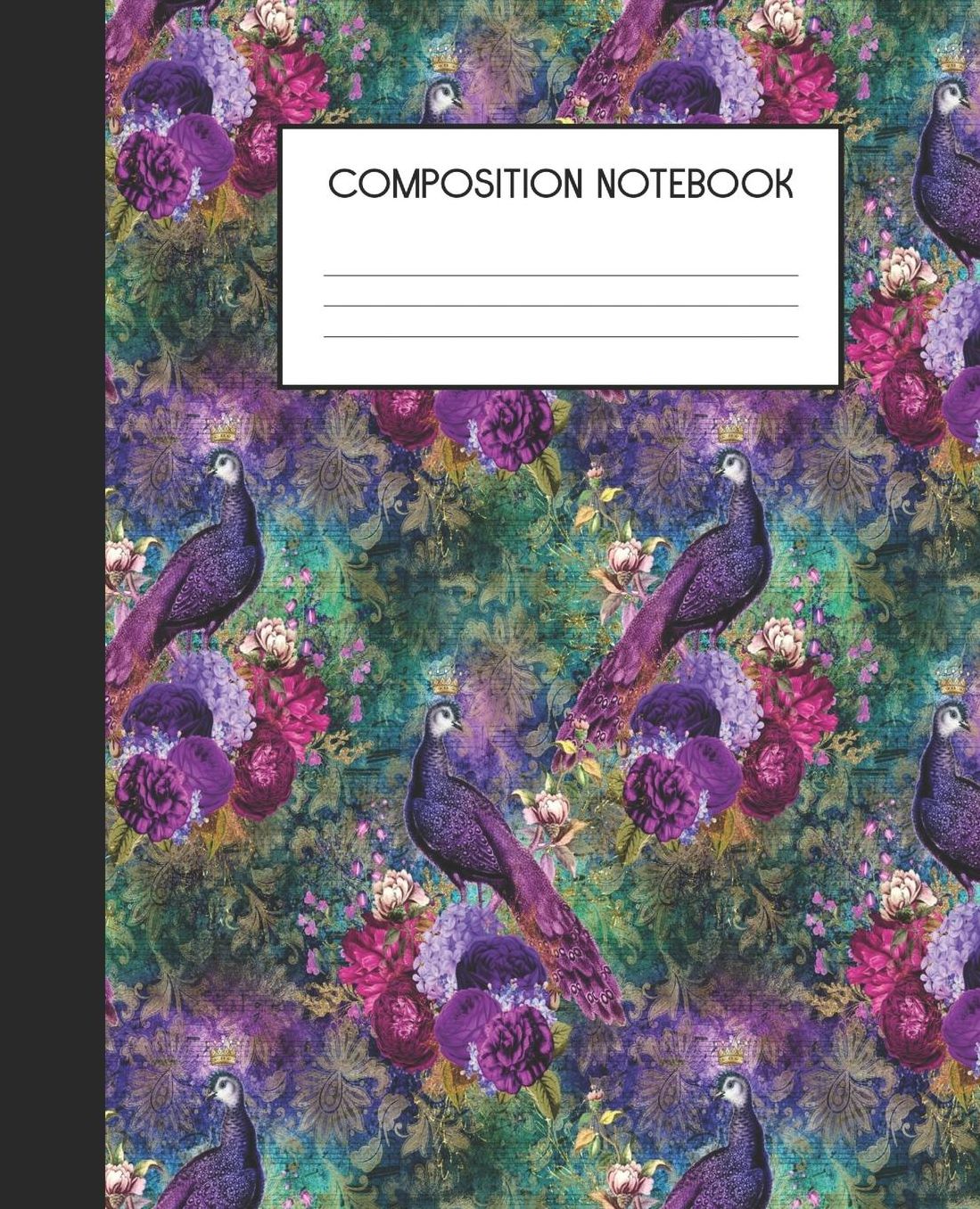 Composition Notebook: Wide Ruled Notebook Peacock Dream Lined Journal 100 Pages 7.5 x 9.25 School Subject Book Notes Student Gift Kids Teenager Adult Teacher
