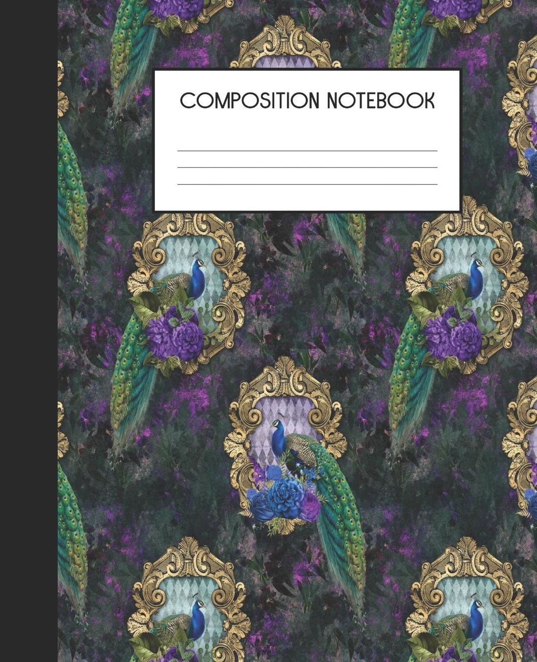 Composition Notebook: Wide Ruled Notebook Peacock Dream Lined Journal 100 Pages 7.5 x 9.25 School Subject Book Notes Student Gift Kids Teenager Adult Teacher