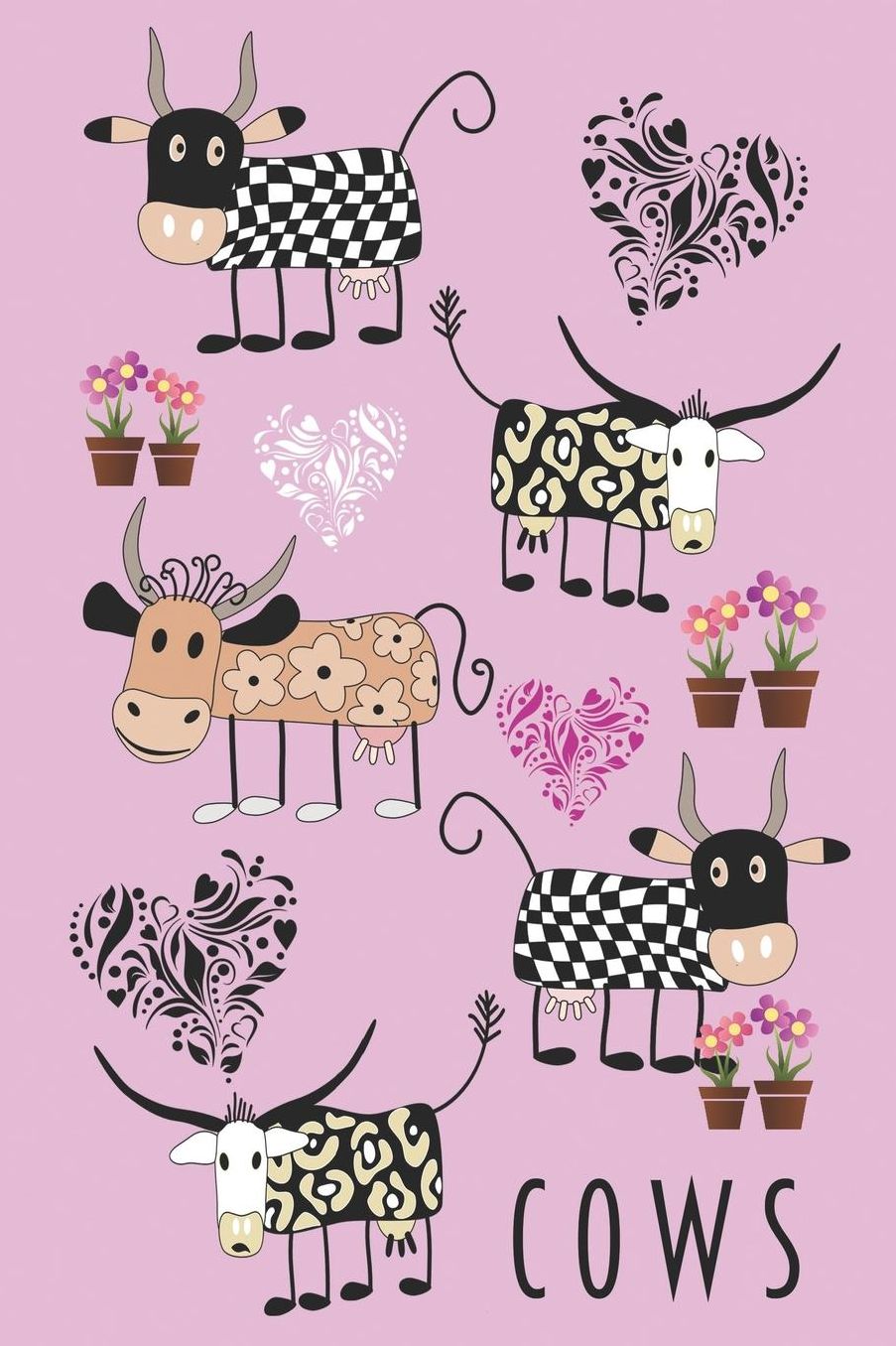 Cows: Fun Cow Notebook for Girls Women Teens Farm Lovers Blank Wide Ruled Cow Gift Idea