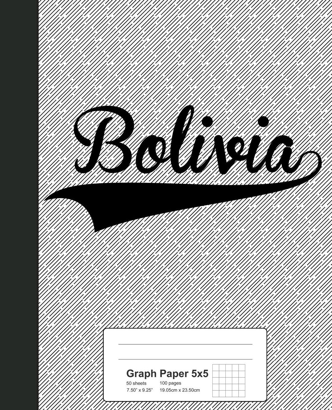 Graph Paper 5x5: BOLIVIA Notebook