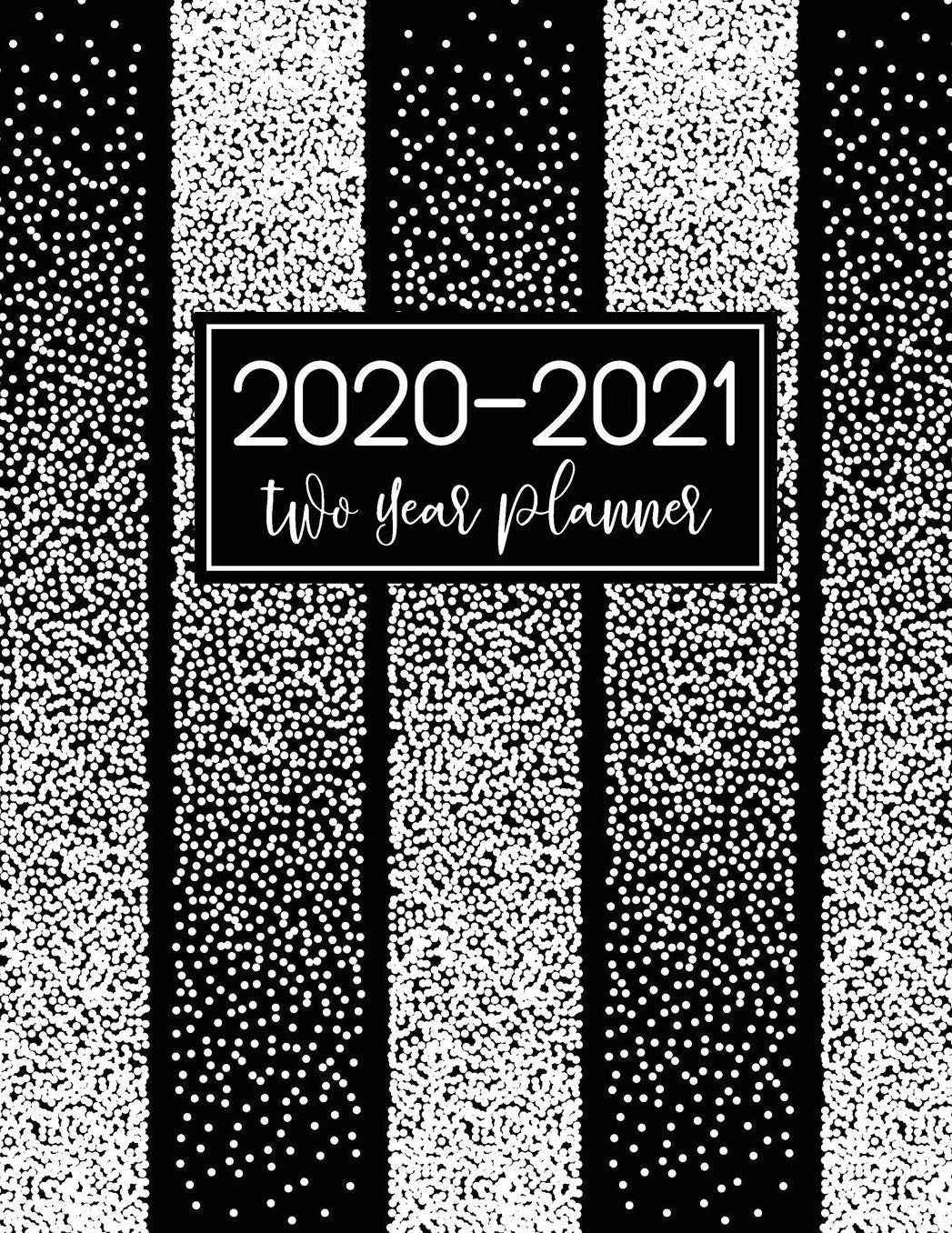 2020-2021 Two Year Planner: Black White Cover 2 Year Calendar 2020-2021 Monthly 24 Months Agenda Planner with Holiday Large Print Two Year Agenda Schedule Organizer Appointment Notebook Password Logbook