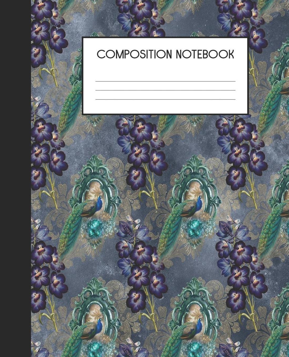 Composition Notebook: Wide Ruled Notebook Peacock Fantasy Lined Journal 100 Pages 7.5 x 9.25 School Subject Book Notes Student Gift Kids Teenager Adult Teacher