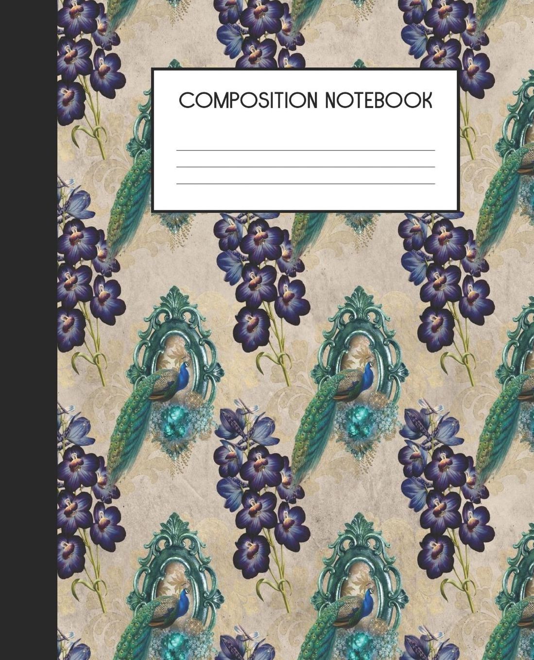 Composition Notebook: Wide Ruled Notebook Peacock Fantasy Lined Journal 100 Pages 7.5 x 9.25 School Subject Book Notes Student Gift Kids Teenager Adult Teacher