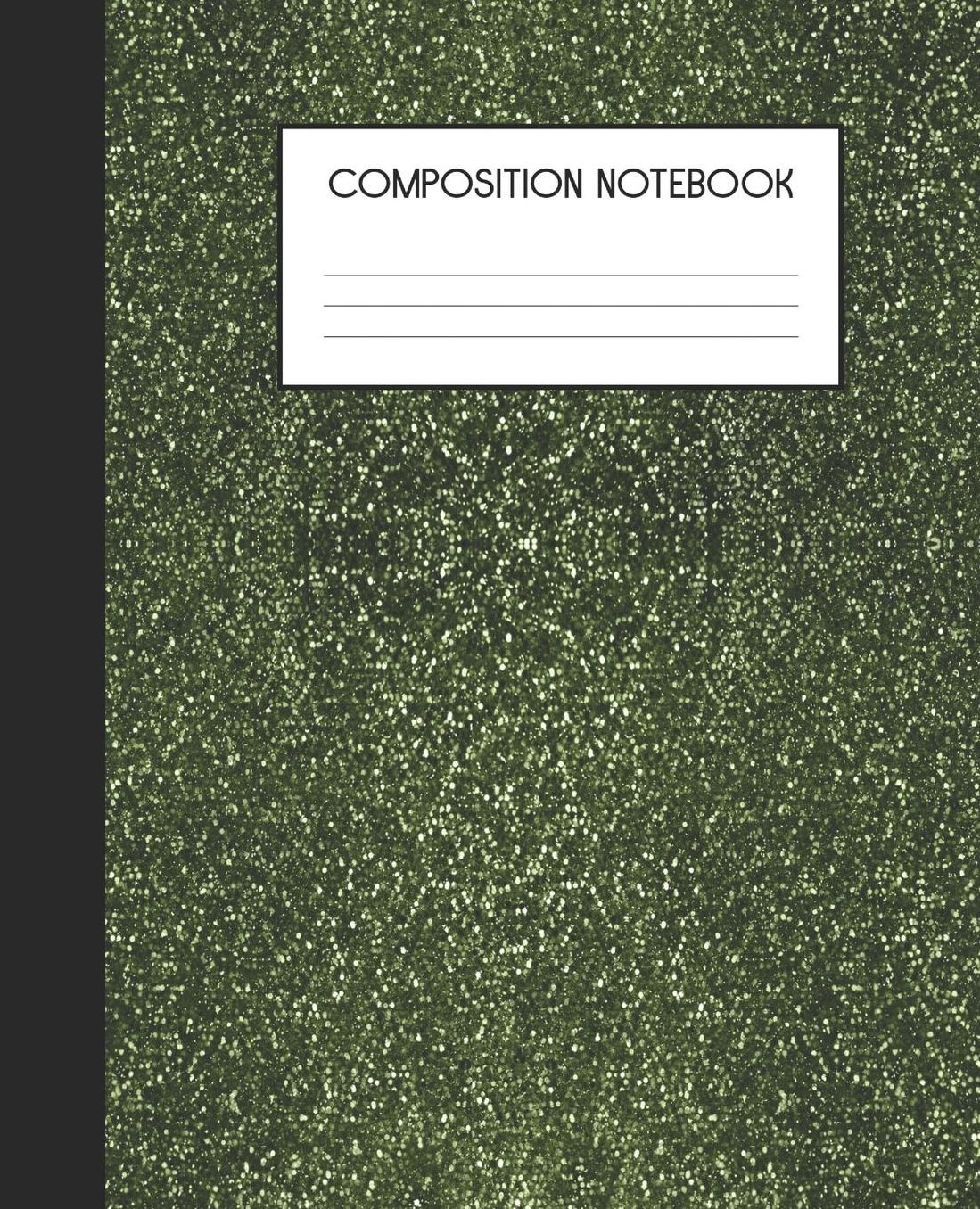 Composition Notebook: Wide Ruled Notebook Peacock Faux Glitter Feather Lined Journal 100 Pages 7.5 x 9.25 School Subject Book Notes Student Gift Kids Teenager Adult Teacher