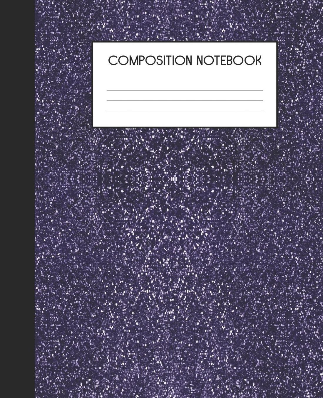 Composition Notebook: Wide Ruled Notebook Peacock Faux Glitter Feather Lined Journal 100 Pages 7.5 x 9.25 School Subject Book Notes Student Gift Kids Teenager Adult Teacher
