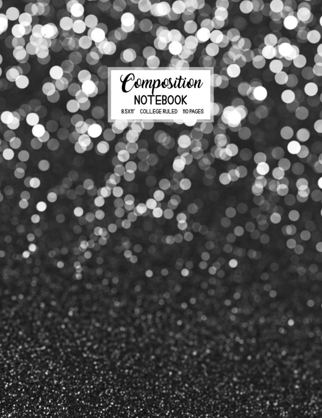 Composition Notebook: Blank Lined College Ruled School Journal Back to School Workbook Diary Cute Trendy Black Confetti Design