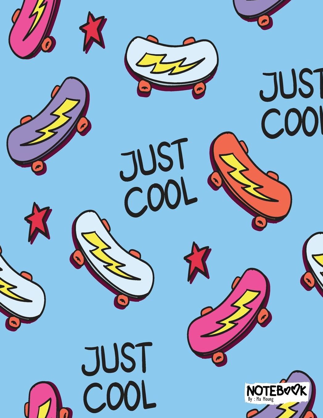 Notebook: Cute Skateboard Notebook and Lined pages, Extra large (8.5 x 11) inches, 110 pages, White paper (Notebook for Boys)
