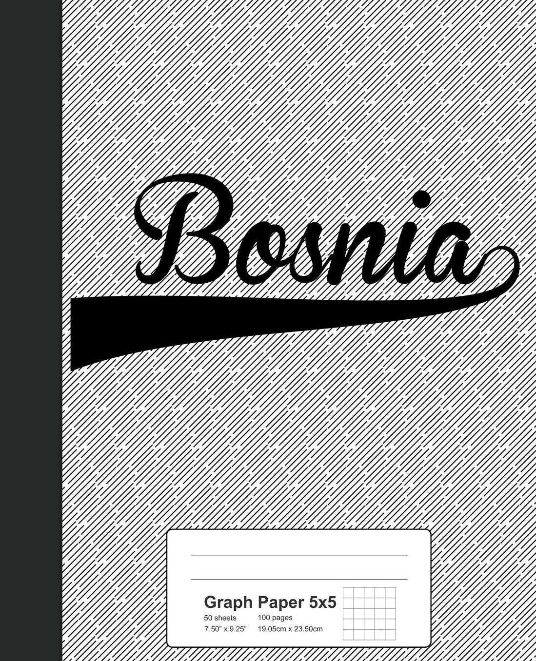 Graph Paper 5x5: BOSNIA Notebook