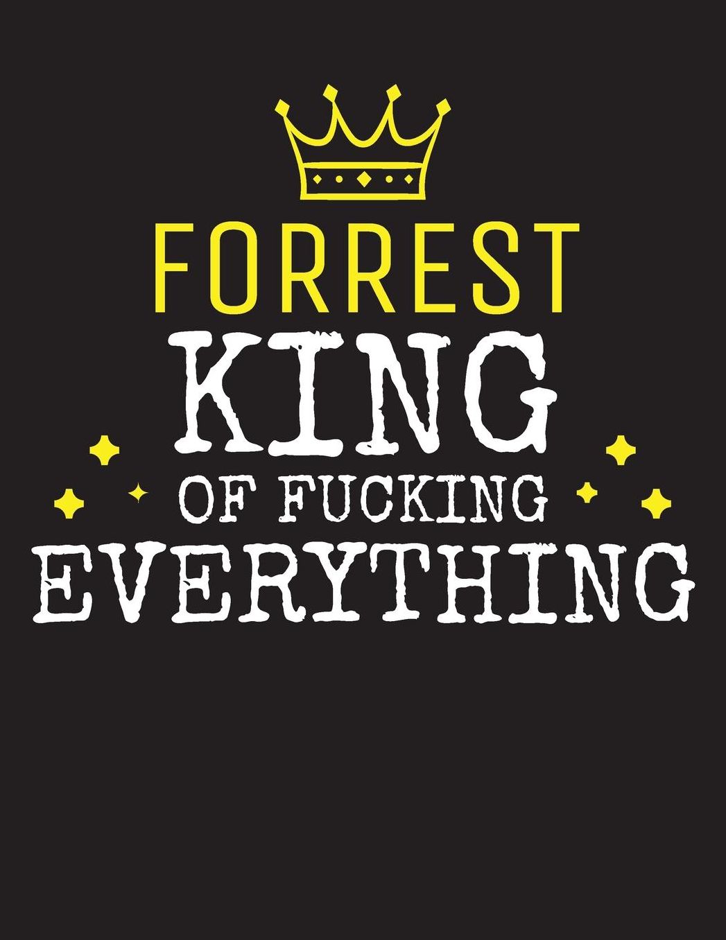 FORREST - King Of Fucking Everything: Blank Quote Composition Notebook College Ruled Name Personalized for Men. Writing Accessories and gift for dad, husband, boyfriend, son, brother, grandpa. Funny Valentine's Day, Birthday & Christmas Gift for Men.