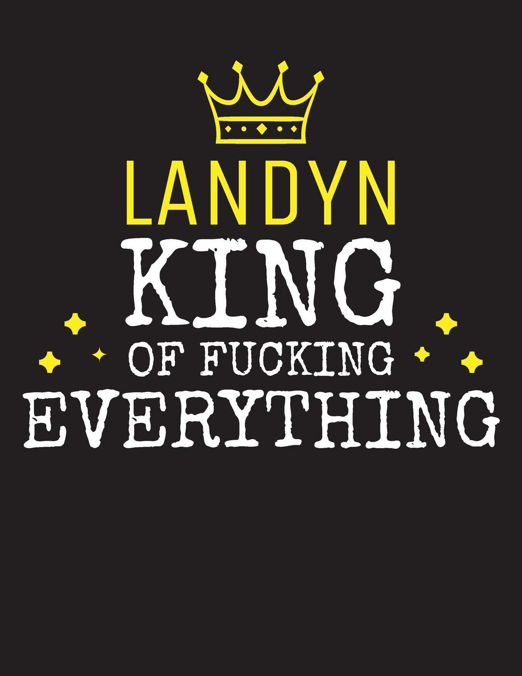LANDYN - King Of Fucking Everything: Blank Quote Composition Notebook College Ruled Name Personalized for Men. Writing Accessories and gift for dad, husband, boyfriend, son, brother, grandpa. Funny Valentine's Day, Birthday & Christmas Gift for Men.