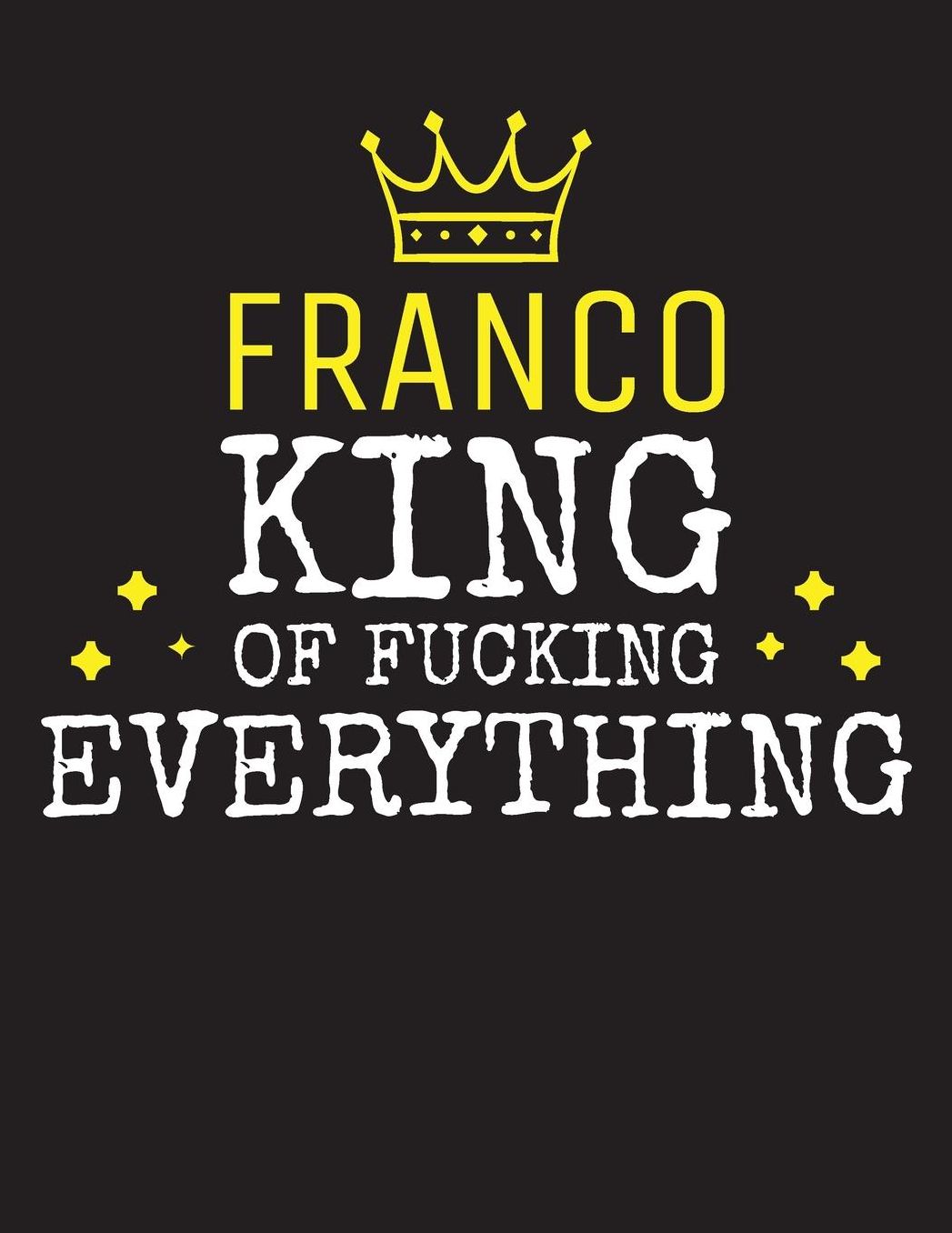 FRANCO - King Of Fucking Everything: Blank Quote Composition Notebook College Ruled Name Personalized for Men. Writing Accessories and gift for dad, husband, boyfriend, son, brother, grandpa. Funny Valentine's Day, Birthday & Christmas Gift for Men.