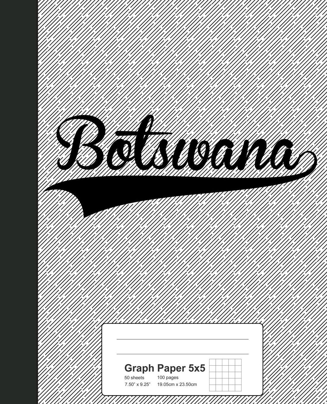Graph Paper 5x5: BOTSWANA Notebook