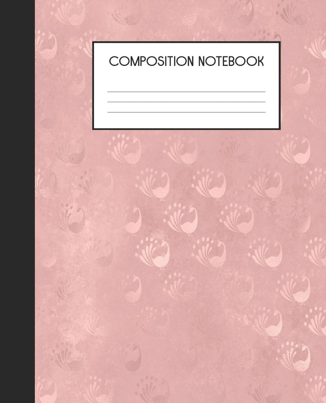 Composition Notebook: Wide Ruled Notebook Pink Peacock Lined Journal 100 Pages 7.5 x 9.25 School Subject Book Notes Student Gift Kids Teenager Adult Teacher