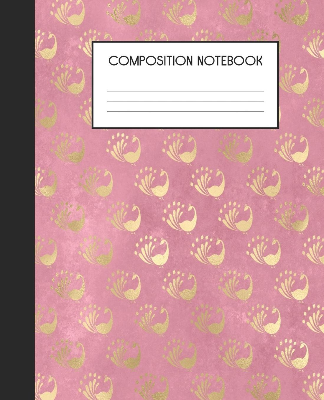Composition Notebook: Wide Ruled Notebook Pink Peacock Lined Journal 100 Pages 7.5 x 9.25 School Subject Book Notes Student Gift Kids Teenager Adult Teacher