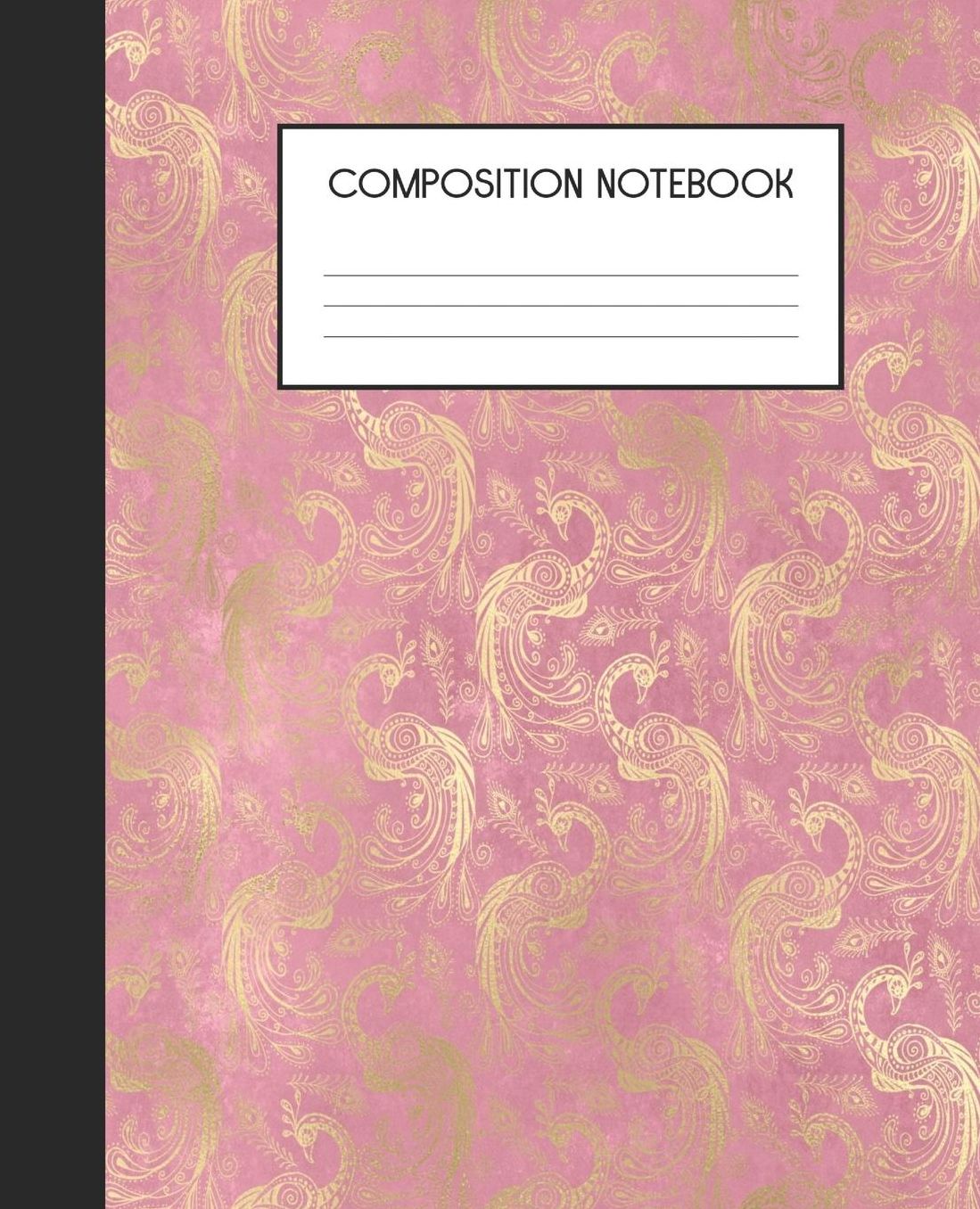 Composition Notebook: Wide Ruled Notebook Pink Peacock Lined Journal 100 Pages 7.5 x 9.25 School Subject Book Notes Student Gift Kids Teenager Adult Teacher