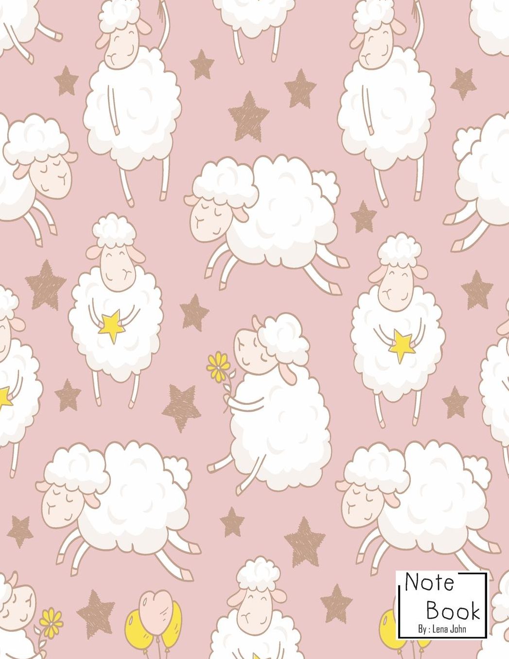 Notebook: Cute sheep holding star Notebook and Lined pages, Extra large (8.5 x 11) inches, 110 pages, White paper (Notebook for girls)