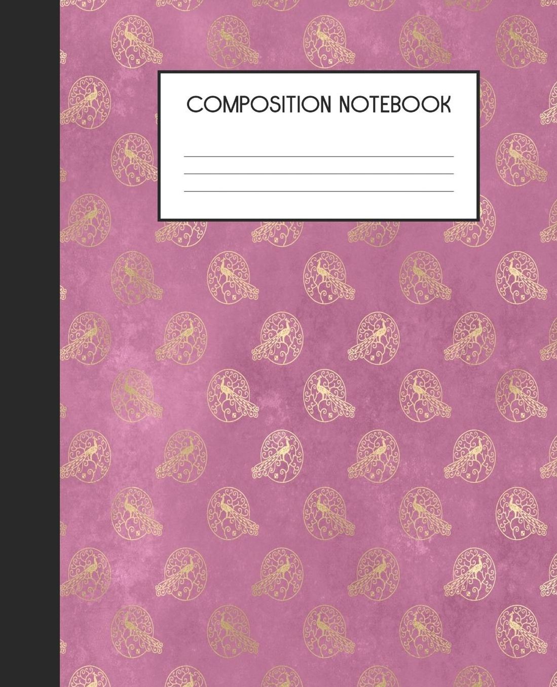 Composition Notebook: Wide Ruled Notebook Pink Peacock Lined Journal 100 Pages 7.5 x 9.25 School Subject Book Notes Student Gift Kids Teenager Adult Teacher
