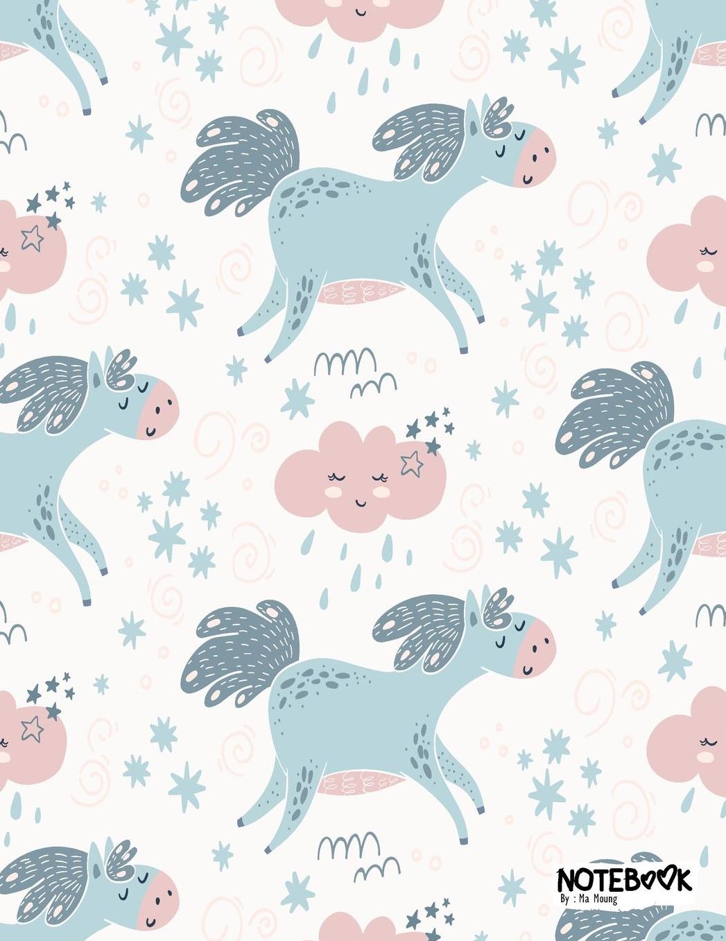 Notebook: Cute Bull Horse Notebook and Lined pages, Extra large (8.5 x 11) inches, 110 pages, White paper (Notebook for girls)