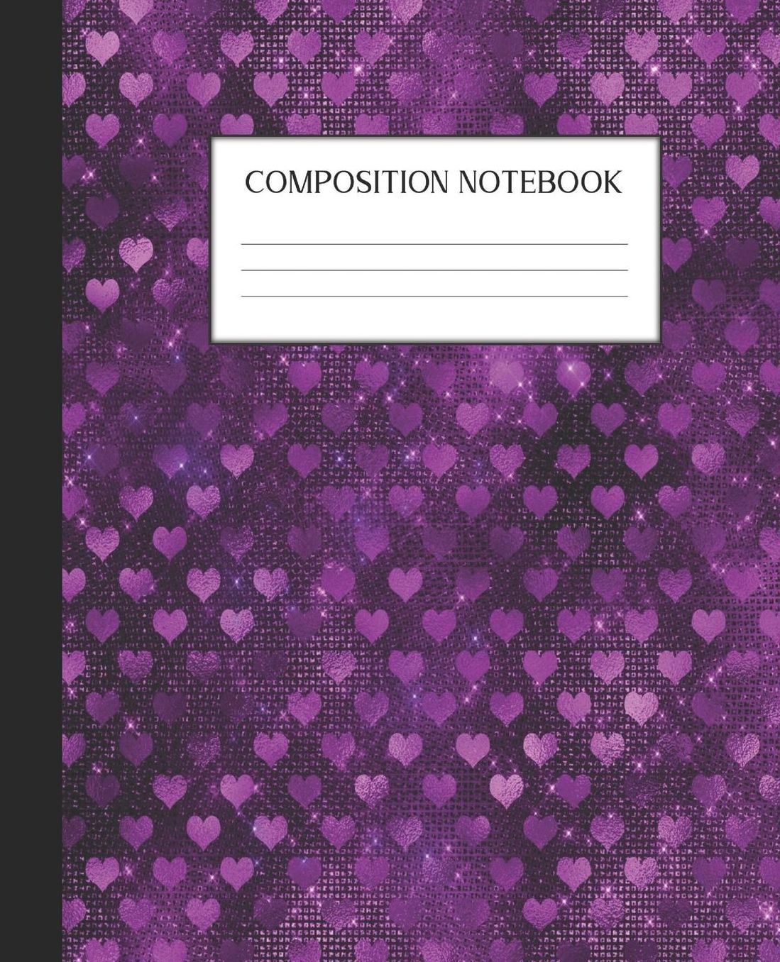 Composition Notebook: Wide Ruled Notebook Purple Glam Lined Journal 100 Pages 7.5 x 9.25 School Subject Book Notes Student Gift Kids Teenager Adult Teacher