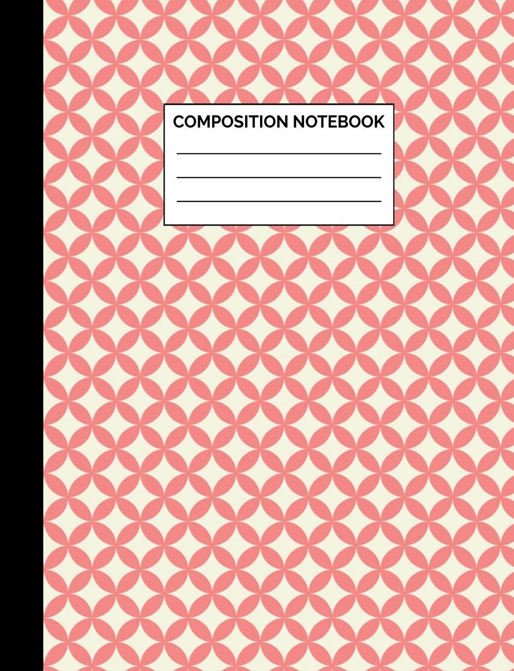 Composition Notebook: Coral Scallop Pattern Wide Ruled Lined Note Book - Pretty, Modern, Bohemian Chic Journal with Lines for Kids, Teens, Students or Teachers to Write In at School, Work, Home, Office - 100 Lined Pages / 50 Sheets - Size 7.44 x 9.69