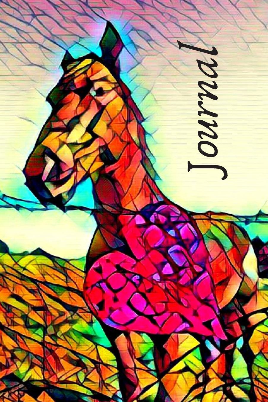 Colorful Romance Heart & Horse Pretty Blank Lined Journal for daily thoughts Notebook