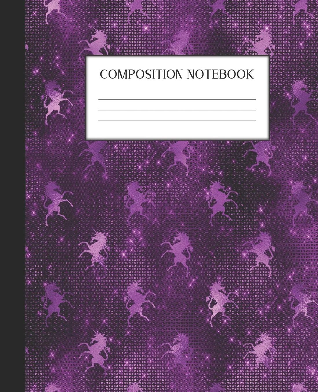 Composition Notebook: Wide Ruled Notebook Purple Glam Lined Journal 100 Pages 7.5 x 9.25 School Subject Book Notes Student Gift Kids Teenager Adult Teacher