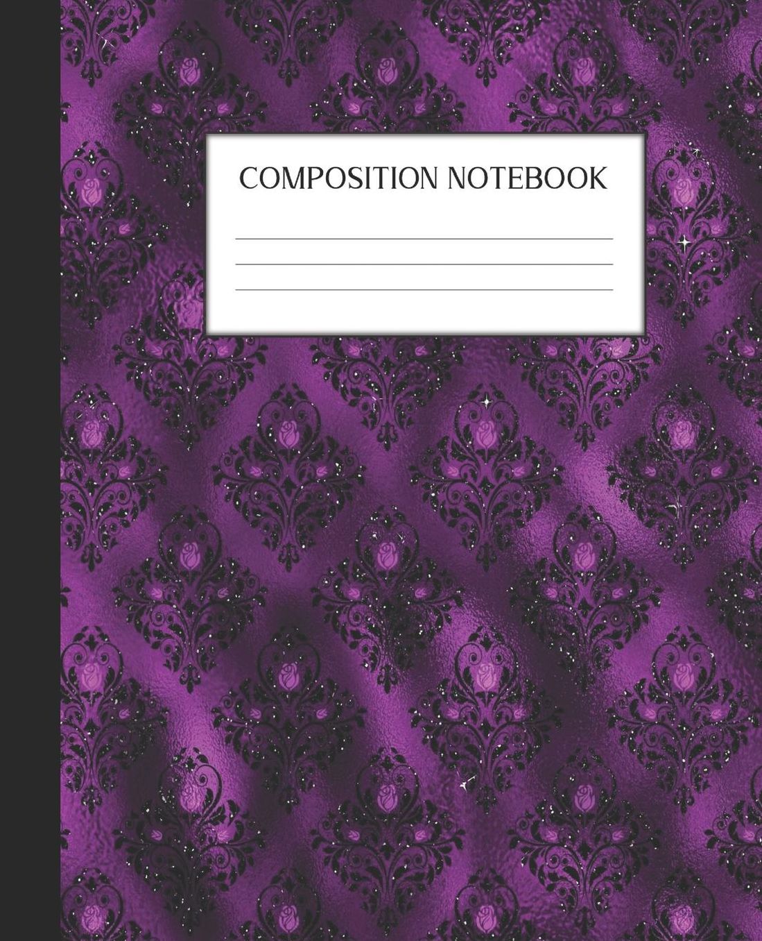 Composition Notebook: Wide Ruled Notebook Purple Glam Lined Journal 100 Pages 7.5 x 9.25 School Subject Book Notes Student Gift Kids Teenager Adult Teacher