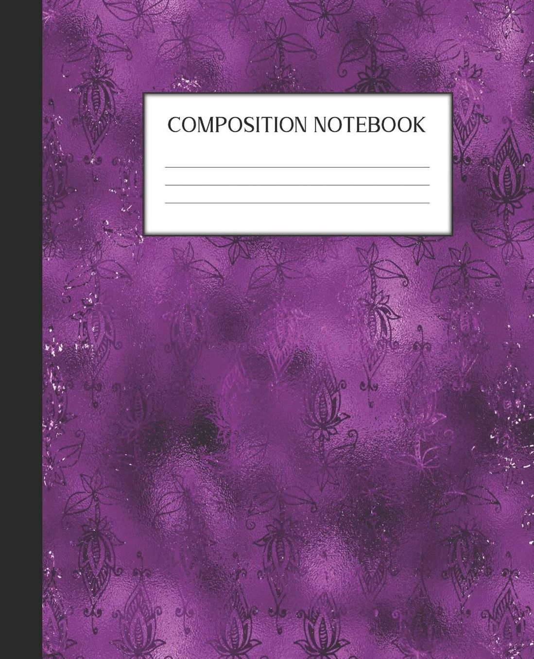 Composition Notebook: Wide Ruled Notebook Purple Glam Lined Journal 100 Pages 7.5 x 9.25 School Subject Book Notes Student Gift Kids Teenager Adult Teacher