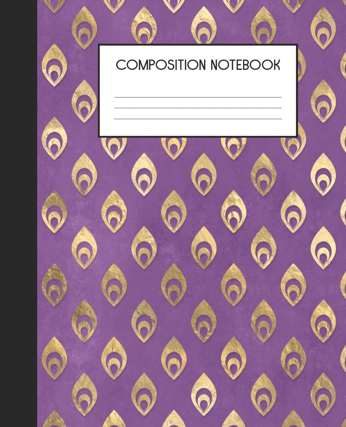 Composition Notebook: Wide Ruled Notebook Purple Peacock Lined Journal 100 Pages 7.5 x 9.25 School Subject Book Notes Student Gift Kids Teenager Adult Teacher