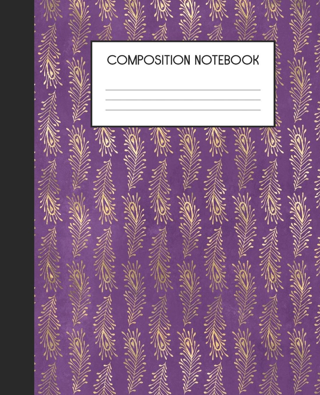 Composition Notebook: Wide Ruled Notebook Purple Peacock Lined Journal 100 Pages 7.5 x 9.25 School Subject Book Notes Student Gift Kids Teenager Adult Teacher