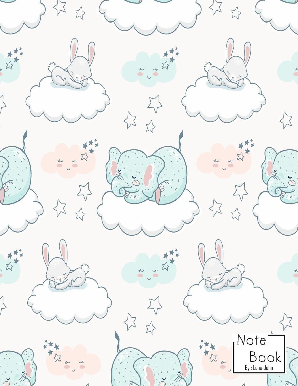 Notebook: Baby Elephant anda Cute Rabbit Notebook and Lined pages, Extra large (8.5 x 11) inches, 110 pages, White paper (Notebook for girls)