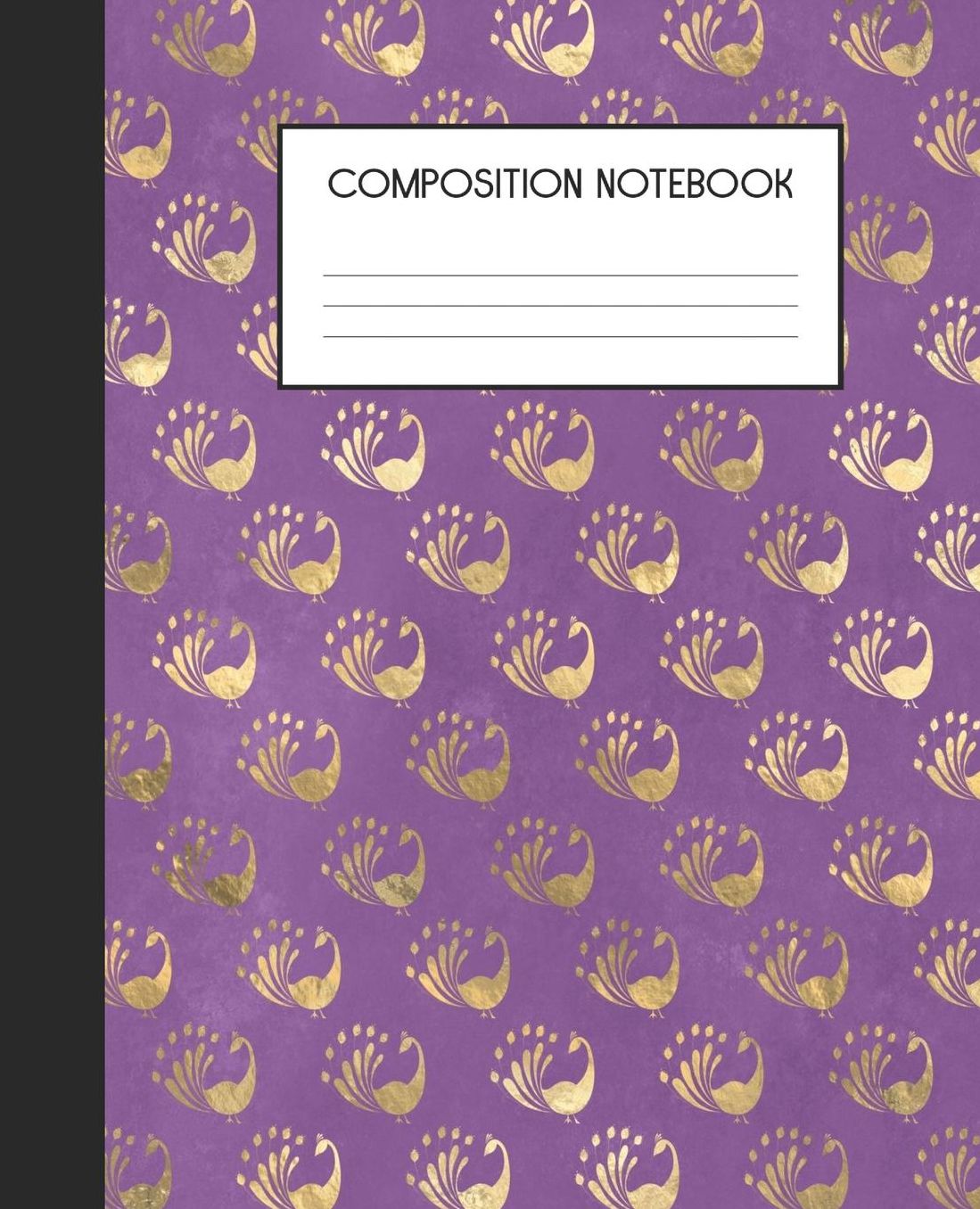 Composition Notebook: Wide Ruled Notebook Purple Peacock Lined Journal 100 Pages 7.5 x 9.25 School Subject Book Notes Student Gift Kids Teenager Adult Teacher