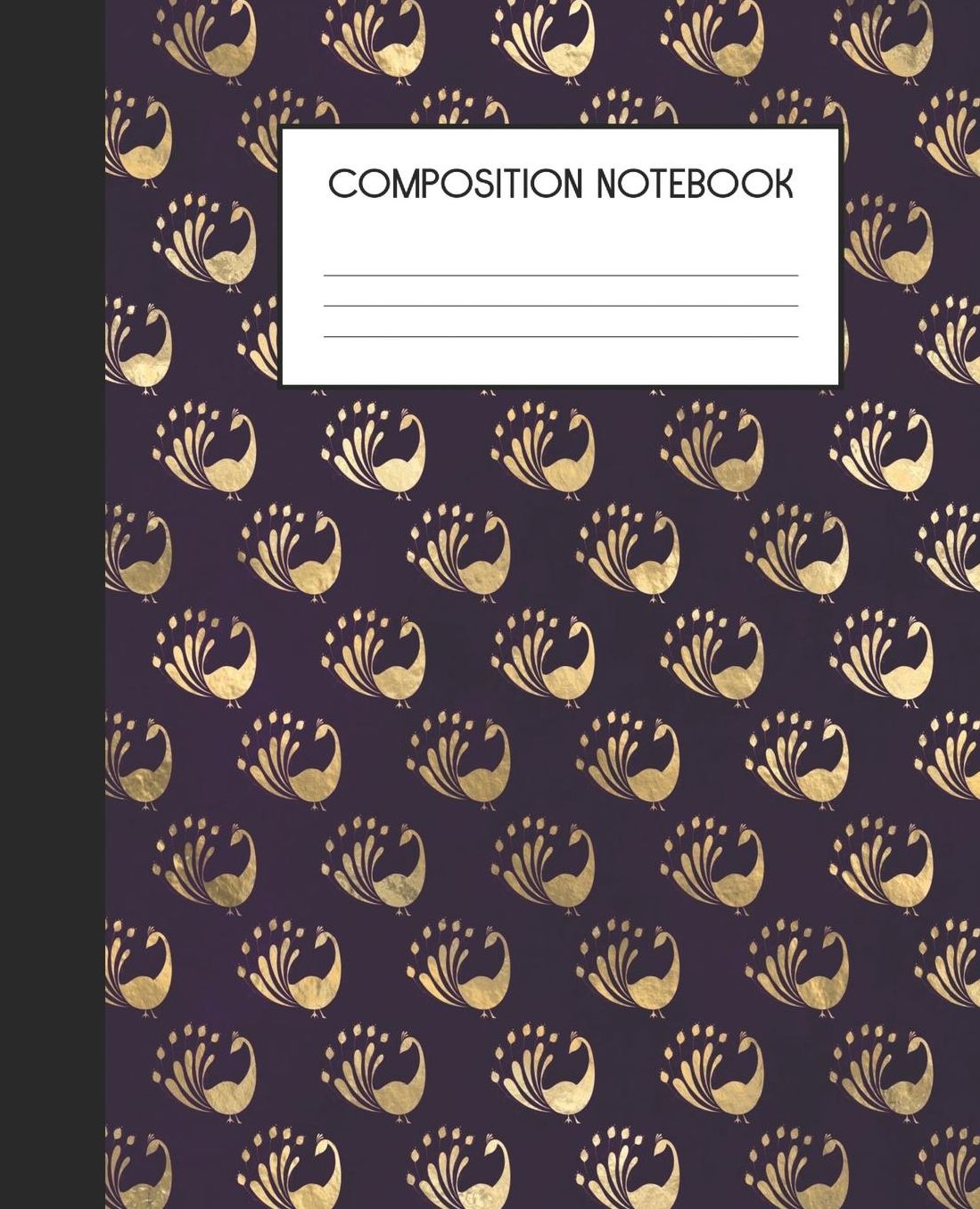 Composition Notebook: Wide Ruled Notebook Purple Peacock Lined Journal 100 Pages 7.5 x 9.25 School Subject Book Notes Student Gift Kids Teenager Adult Teacher