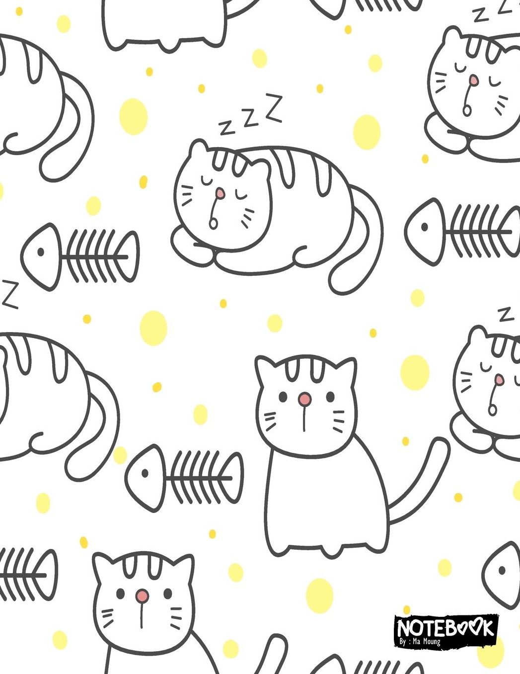 Notebook: Kitty cute cats Notebook and Lined pages, Extra large (8.5 x 11) inches, 110 pages, White paper (Notebook for girls)