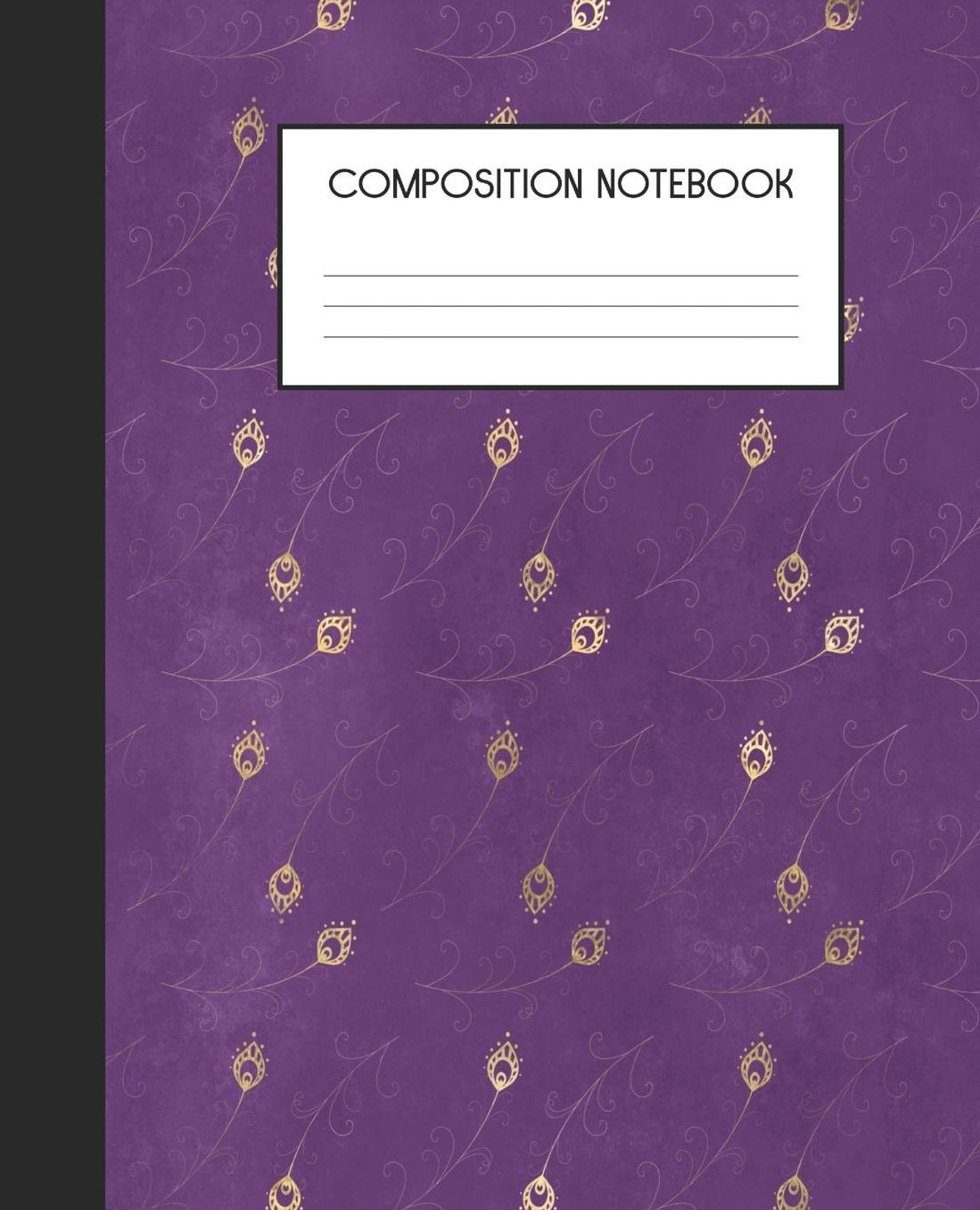Composition Notebook: Wide Ruled Notebook Purple Peacock Lined Journal 100 Pages 7.5 x 9.25 School Subject Book Notes Student Gift Kids Teenager Adult Teacher