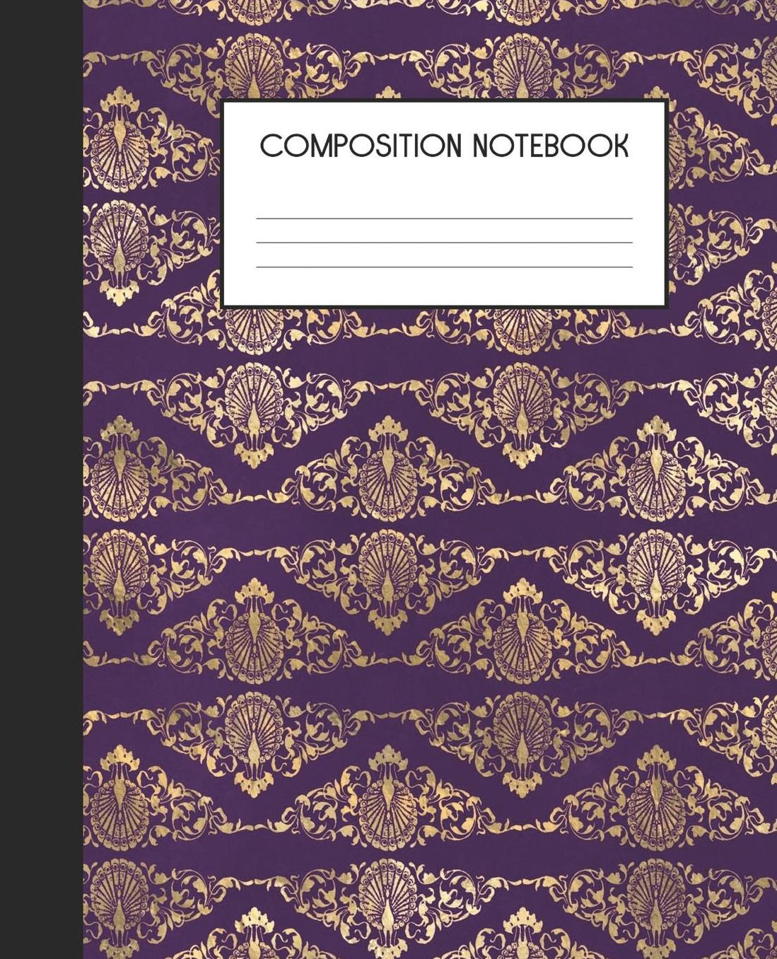Composition Notebook: Wide Ruled Notebook Purple Peacock Lined Journal 100 Pages 7.5 x 9.25 School Subject Book Notes Student Gift Kids Teenager Adult Teacher