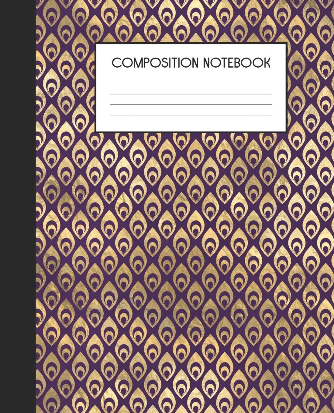 Composition Notebook: Wide Ruled Notebook Purple Peacock Lined Journal 100 Pages 7.5 x 9.25 School Subject Book Notes Student Gift Kids Teenager Adult Teacher