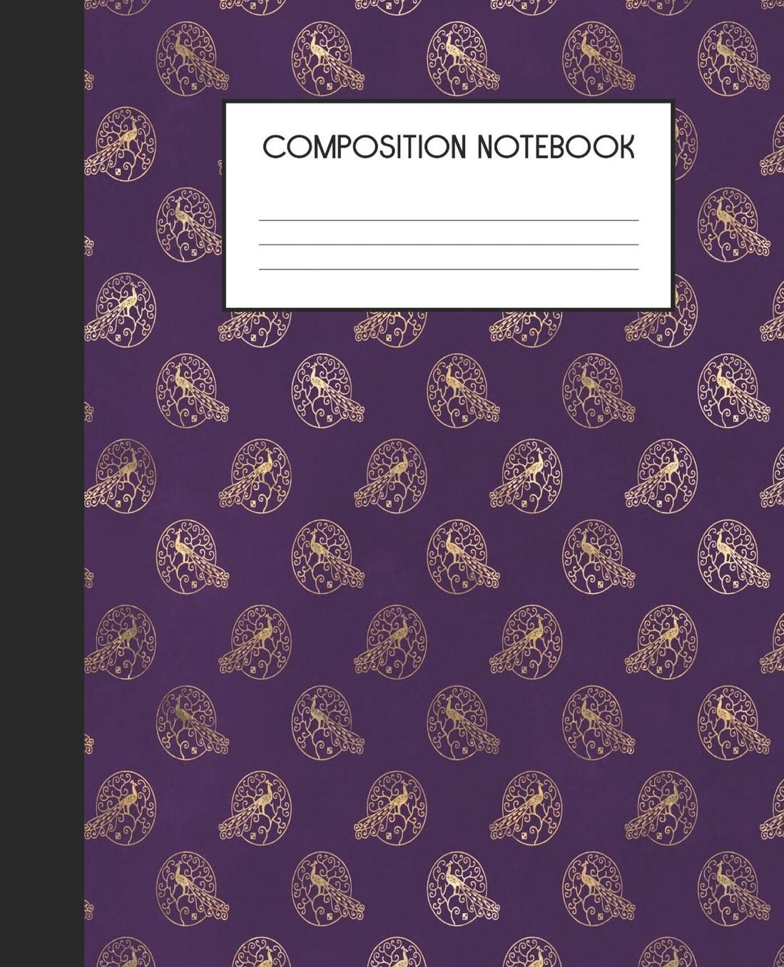 Composition Notebook: Wide Ruled Notebook Purple Peacock Lined Journal 100 Pages 7.5 x 9.25 School Subject Book Notes Student Gift Kids Teenager Adult Teacher