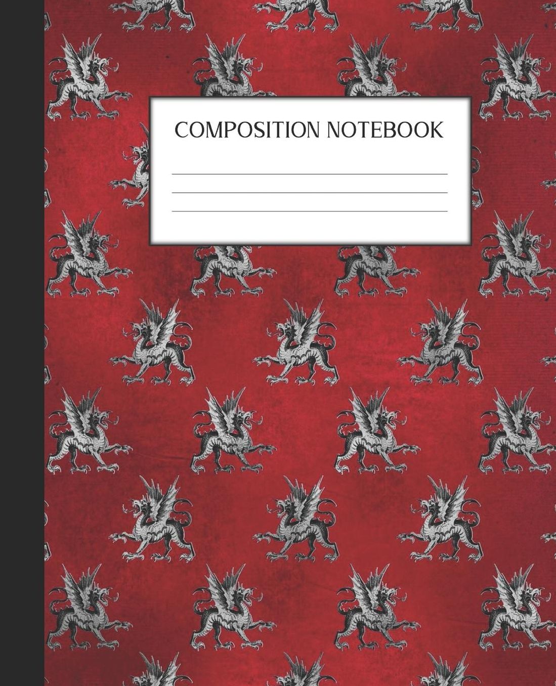 Composition Notebook: Wide Ruled Notebook Red Gothic Lined Journal 100 Pages 7.5 x 9.25 School Subject Book Notes Student Gift Kids Teenager Adult Teacher